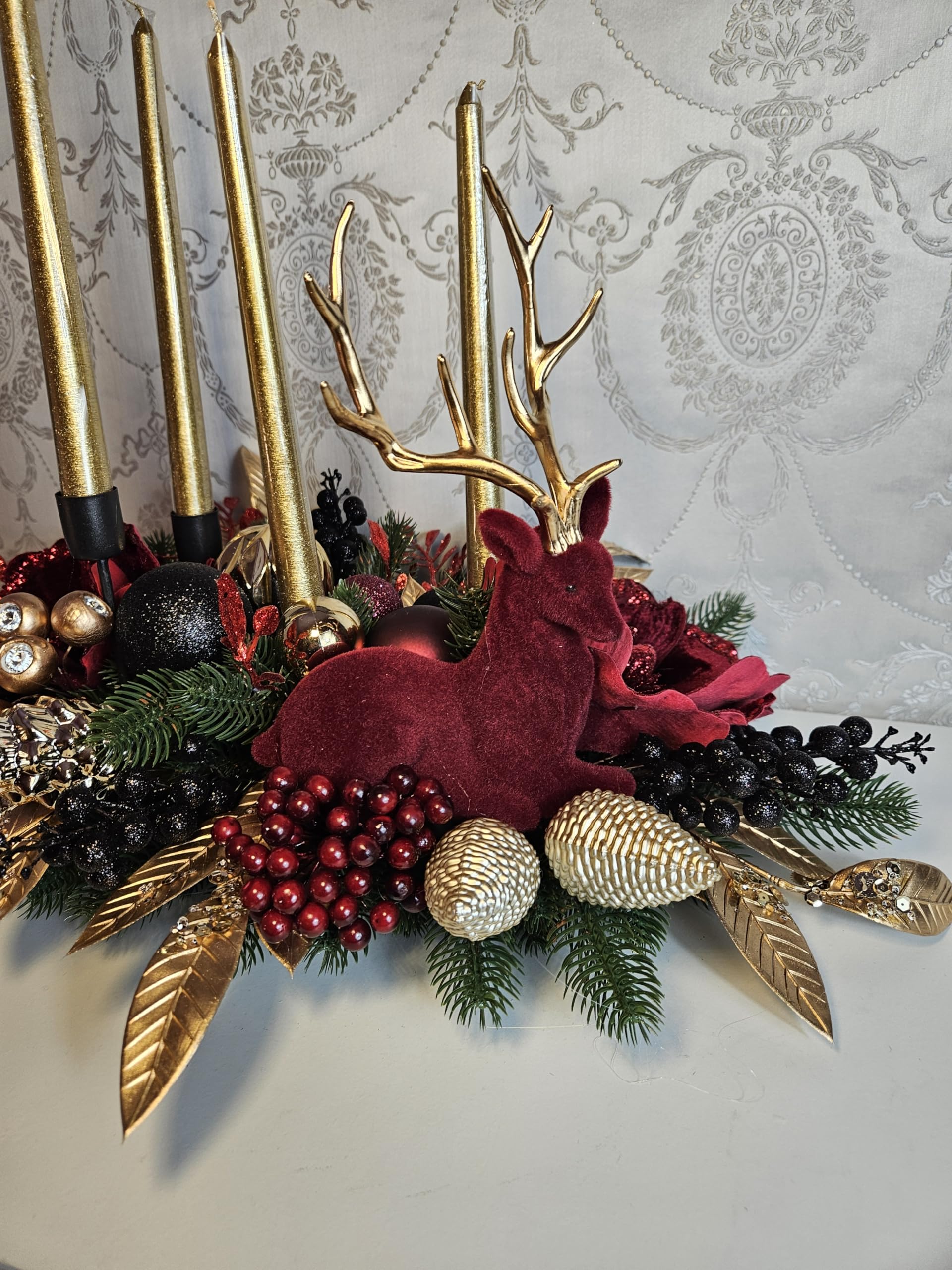Weihnachtsgesteck + Adventdekoration Kamingesteck, Chrismes, Weihnachtsdeko Weihnachtsblumen Tischdekor, Tischgesteck, Winterdekor,Advent