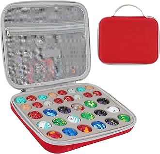 Toy Storage Box Compatible with Bakugan Battle Planet,BakuCores,Armored Alliance,Geogan Rising,Sponge is Pre-Slotted in Two Sizes,Compatible with Different Bakugan Toys(CASE ONLY) (Red)