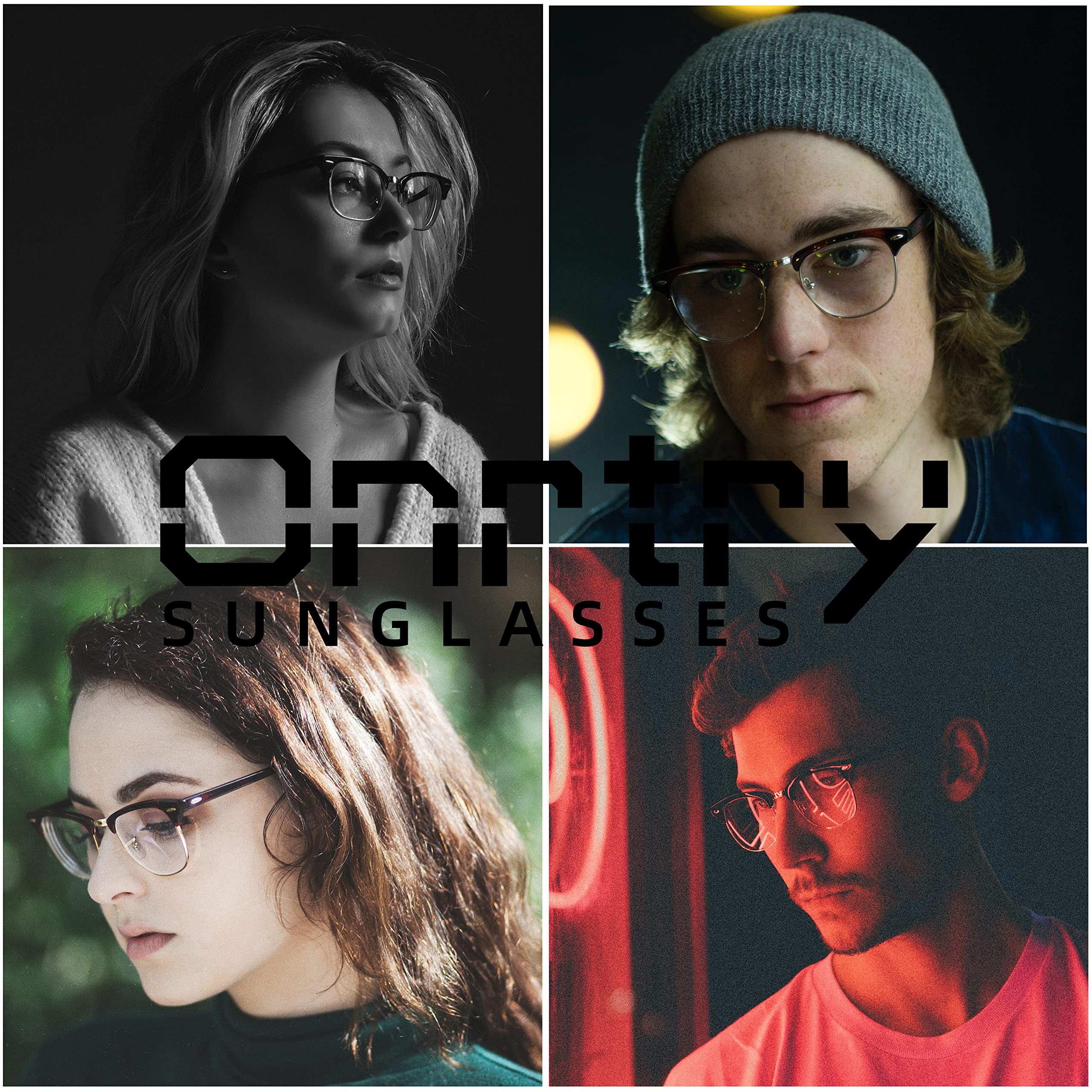 Lunettes de protection contre la lumière bleue - Pour homme et femme - Classique - Semi-sans monture - Faux nerd - Anti-rayons bleus