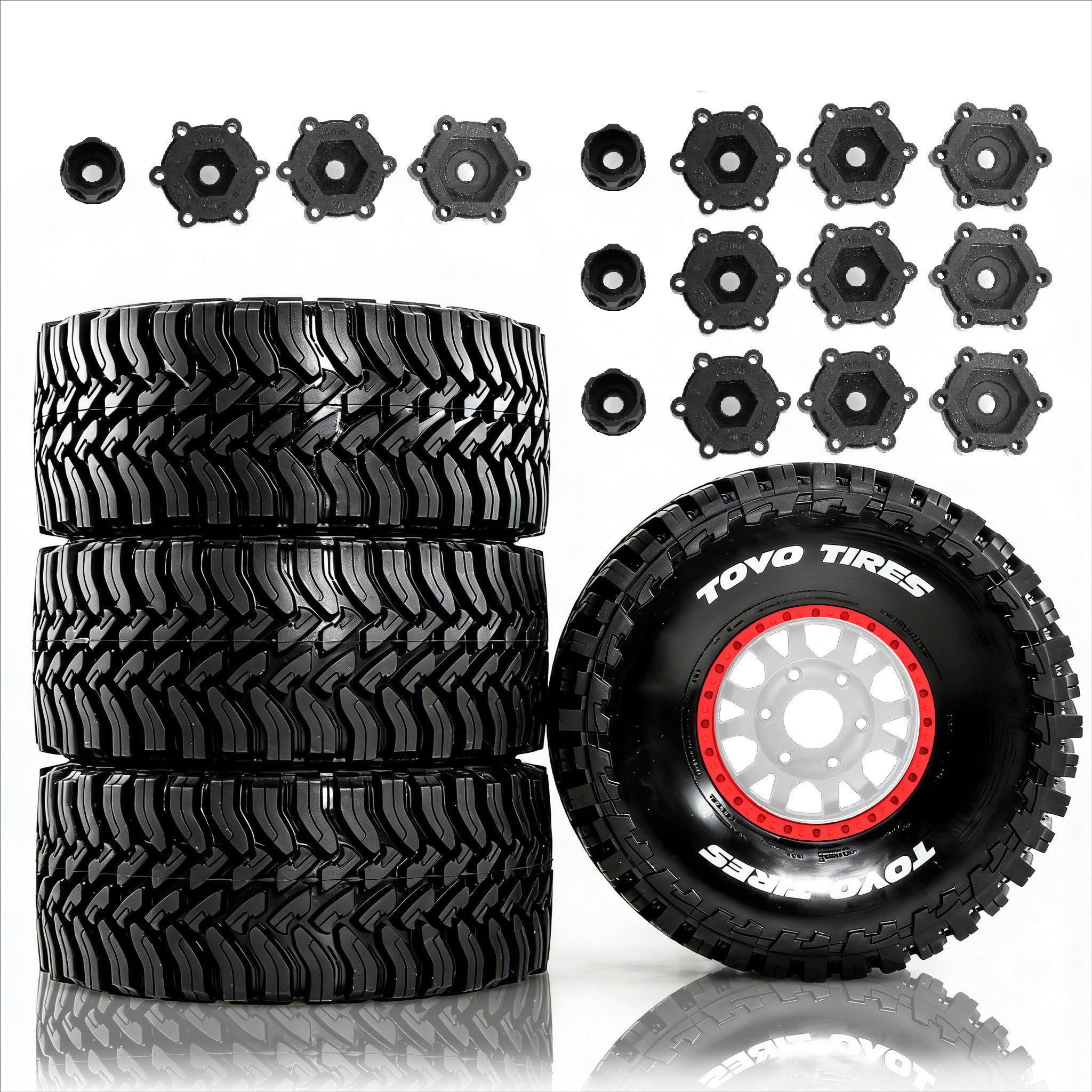 Lot De 4 Roues Caoutchouc 135x55mm Moyeu Hex 17mm Pour TRAXXAS UDR Mojave Atom FS Yikong DB8 DF7 - Pièces RC Argent Pièces Rechange 1/7 1/8 RC Lot De 4 Roues Caoutchouc 135x55mm Moyeu Hex 17mm Pour TRAXXAS UDR Mojave Atom FS Yikong DB8 DF7 - Pièces RC Argent Pièces Rechange 1/7 1/8 RC
