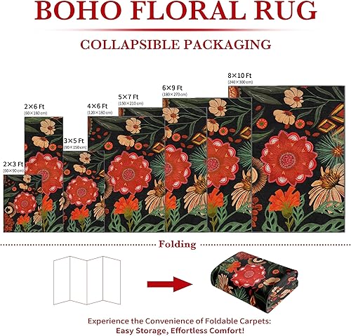 Miniatura 2 de Tyrot Alfombra bohemia estilo azteca para pasillo, 2 x 8 pies, lavable, tapete de cocina, antideslizante, geométrico, marroquí, tapete largo para