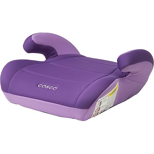 Cosco Topside Backless Booster Car Seat, Lightweight Booster Seats for Cars 40-100 lbs, Backless Booster Seat for Car, Grape