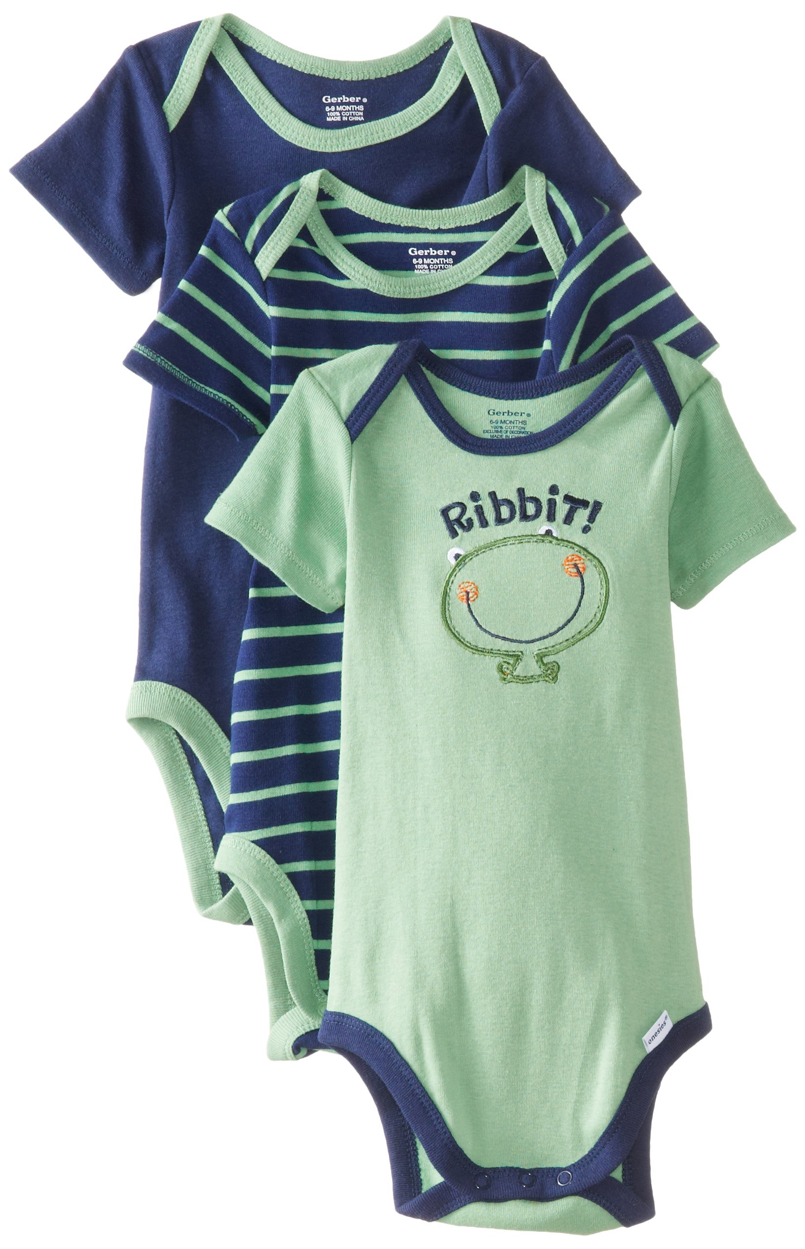 Gerber Baby-Boys Newborn Three-Pack Boys Bodysuits