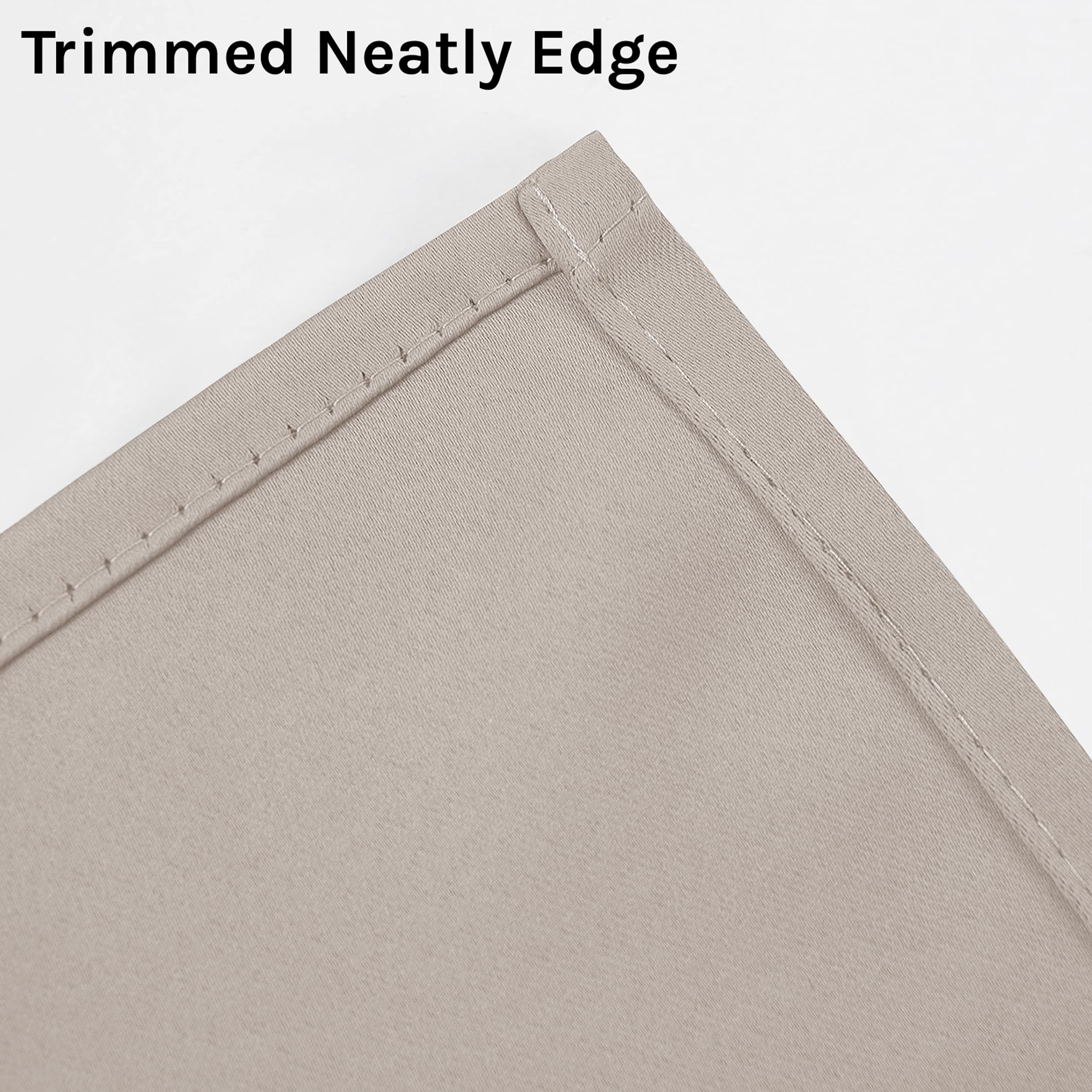 My home store Beige Blackout Curtains for Bedroom Super Soft Solid Thermal Insulated Eyelet Blackout Curtains for Living Room W 66" x L 54" (2 Panels) - Image 4