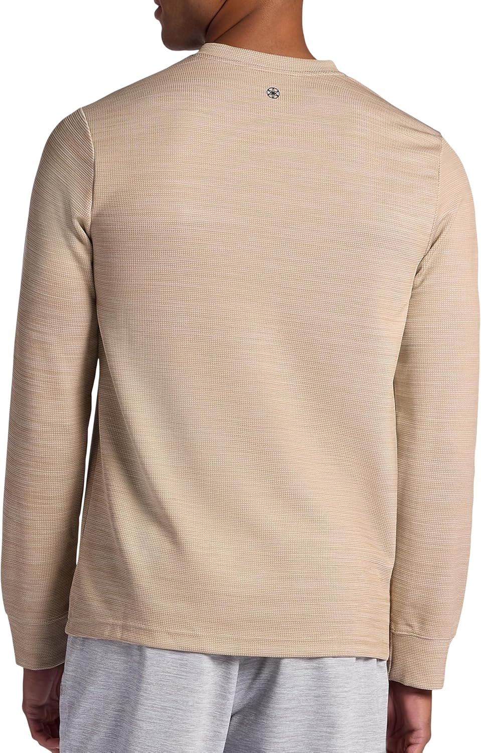 Gaiam Mens Cozy & Cool Henley Shirt, Standard Fit, Stretch Midweight Micro Waffle Jacquard Material - Image 2