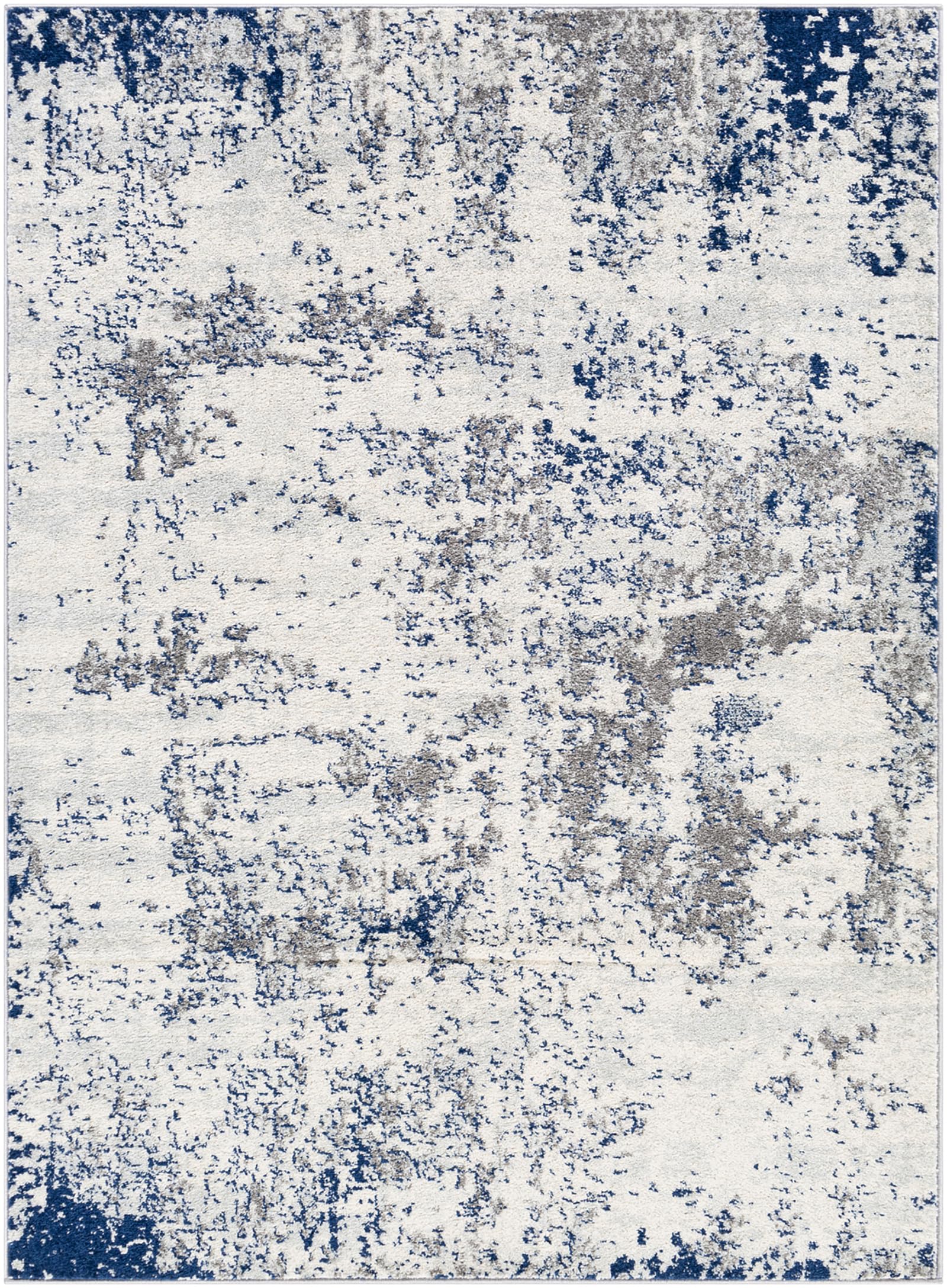 Livabliss Leyte Tapis Moderne Abstrait - Tapis Salon, Salle à Manger, Chambre Adulte et Ado, Cuisine - Design Marbre Moucheté Multicolore, Poil Ras Doux 200x275 cm - Charbon, Gris, Blanc