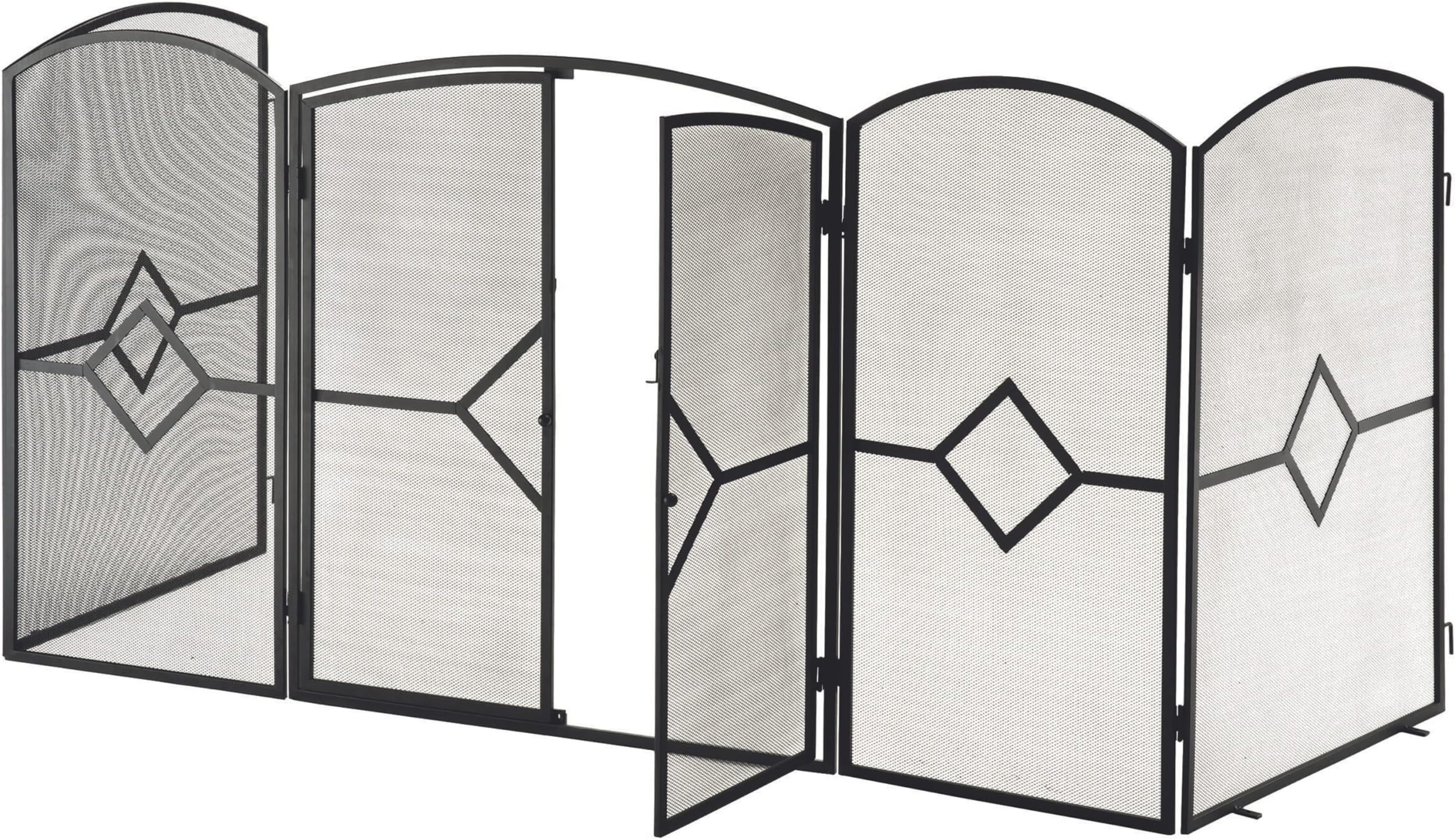 Crannog Large Heavy Duty Fire Guard Screen With Front Door, Surrounds Hearth, Back Safety Latch For Child & Baby, For Fireplace, Open Fire, Log Burner - LARGE