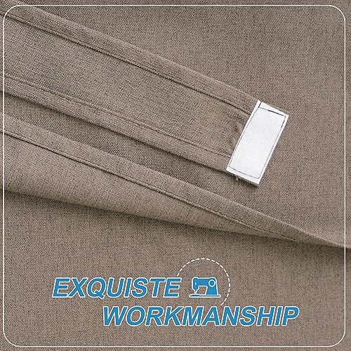 Miniatura 99 de RYB HOME Cortinas de privacidad para puerta francesa, rica textura de lino, cortinas para oscurecer la habitación, cortinas y cortinas