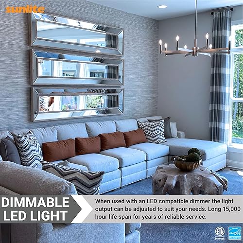 Miniatura 4 de Sunlite Bombilla LED B11 transparente con punta de torpedo, 4.5 vatios (equivalente a 40 W) 300 lúmenes, base de candelabro E12, regulable,