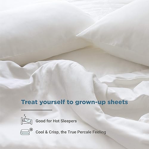 Miniatura 4 de Fabdreams - Juego de sábanas de algodón 100% orgánico, tejido de percal, 4 piezas, 300 hilos, certificado GOTS, transpirable, fresco, acabado de