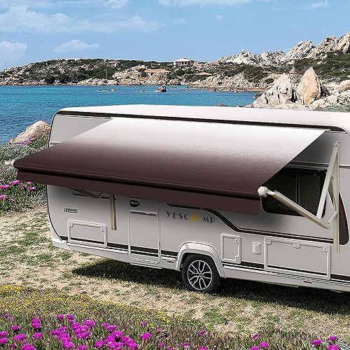 YESCAMP Tela de Repuesto para Toldo de Autocaravana Resistente de Servicio Pesado a Prueba de Intemperie 4 Capas 18.5oz Vinilo Tela de Toldo para