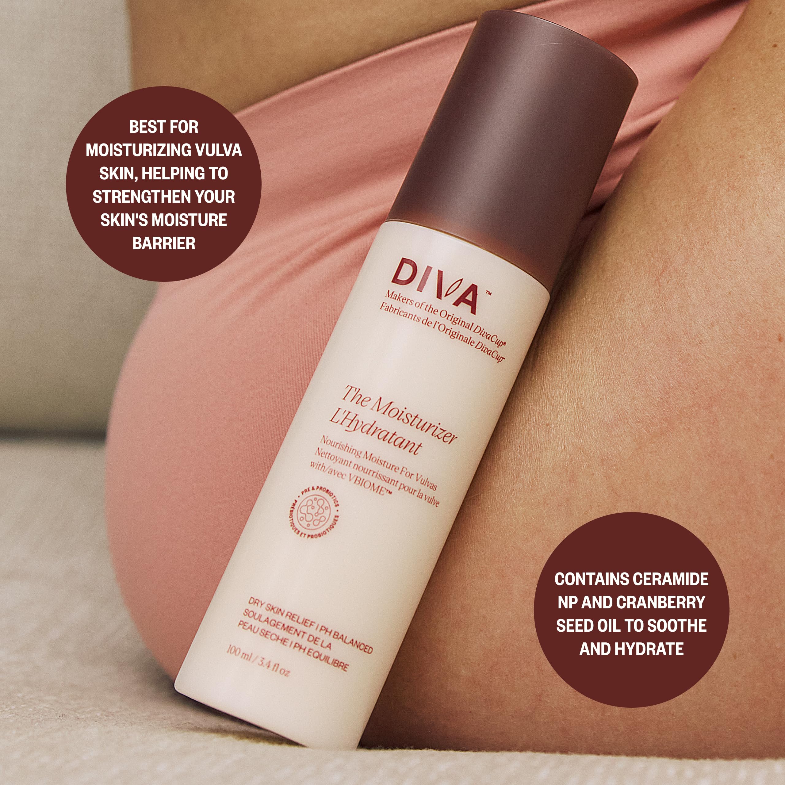 DIVA Moisturizer - Gentle & Luxe Texture - Fragrance-Free & Plant-Based Formula to Instantly Prevent Itchiness - Helps Support Moisture Barrier & Healthier Microbiome - 100 mL
