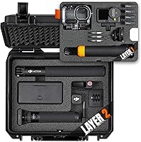 Vista 8 de Funda rígida portátil impermeable para DJI Osmo Action 5 Pro/4/3 accesorios de cámara de acción, compatible con combo estándar, aventura/buceo