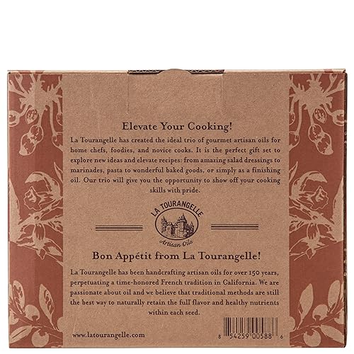 Miniatura 3 de La Tourangelle, Trío de aceites infundidos, aceite de albahaca, aceite de ajo, aceite de trufa blanca, sabor terroso gourmet complejo para rociar