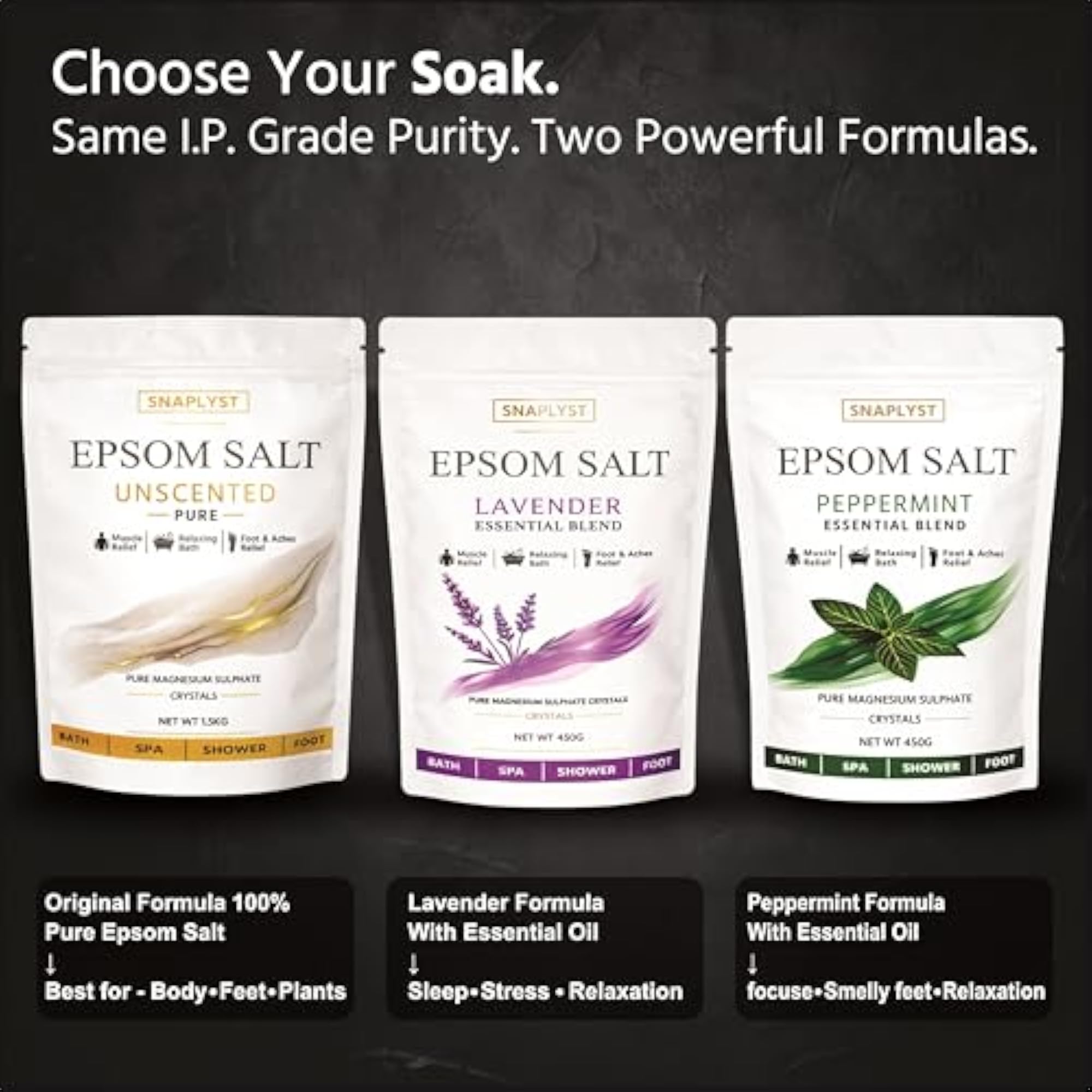 Epsom Salt for Bath and Foot Soak, 450g