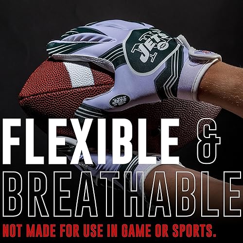 Vista 125 de Franklin Sports - Guantes de receptor de fútbol americano juvenil con logos de equipos de la NFL, palma de silicona, todos los tamaños juveniles