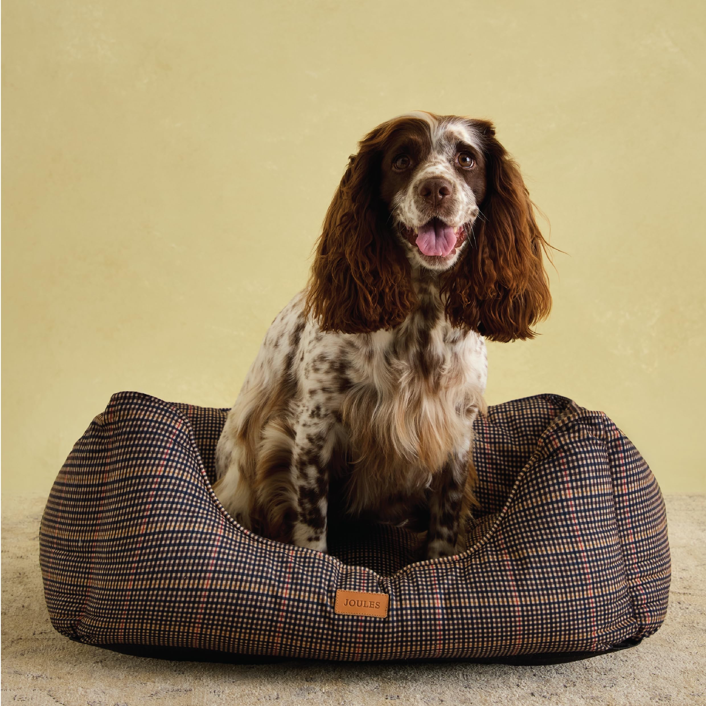 Rosewood x Joules Henson Check Box Bed for Dogs, Large Dog Bed, Padded Sides, Non-Slip Base, Luxury Pet Bed for Large Dogs
