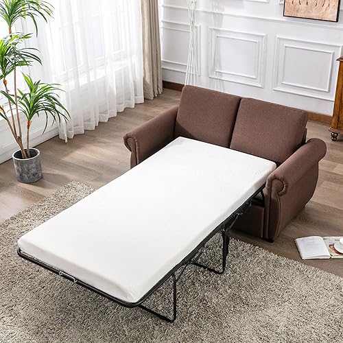 Miniatura 4 de Merax Juego de sofá de terciopelo convertible, sofá cama extraíble, sofá cama biplaza con colchón viscoelástica de tamaño individual para espacios