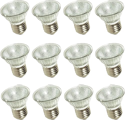 Satco S4624/12 MR16 - Bombilla halógena de cuello corto, base E26, 35 vatios, paquete de 12