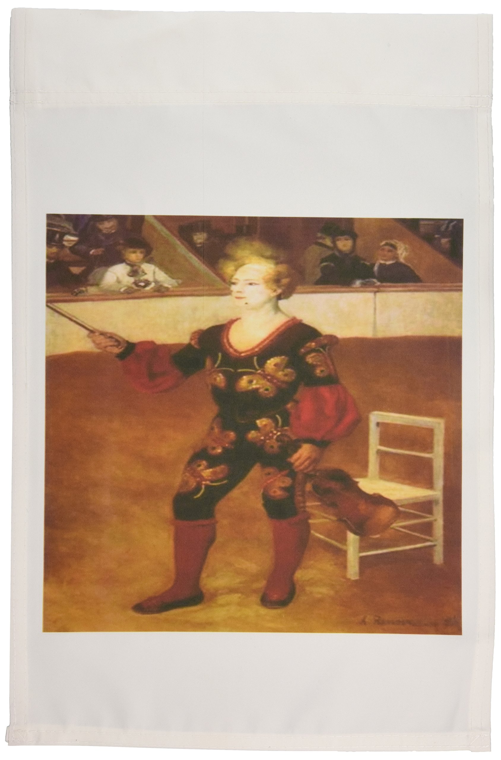 3dRose fl_163334_1 Image of Man in Clown Outfit in Circus Ring Holding Violin Garden Flag, 12 by 18-Inch