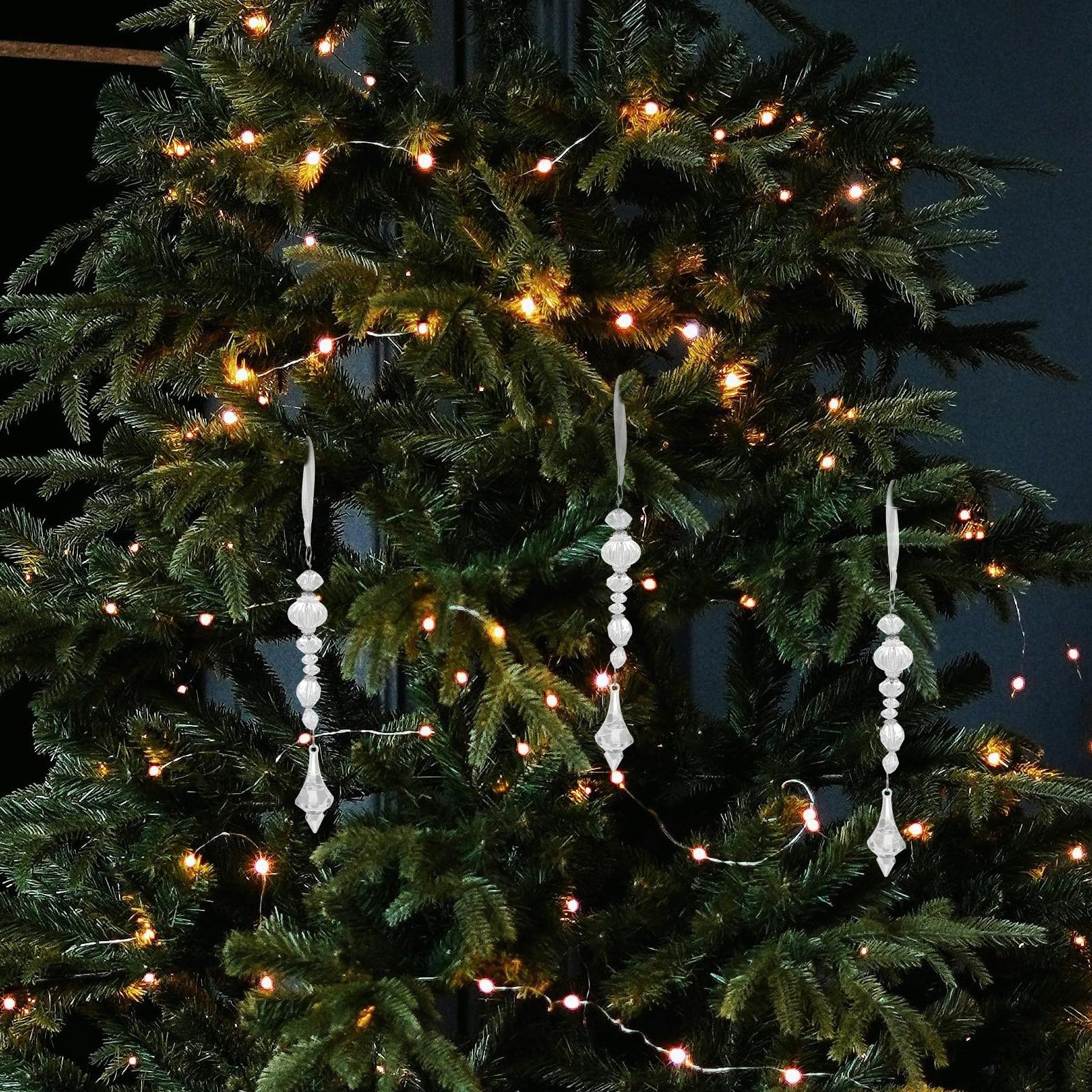 Toyvian 20 Stück Acryl Weihnachtsbaum Anhänger in Tropfenform, | Weihnachtsbaum und Indoor Deko, Leichtes Design, Stilvolle Ausführung, für Feiertage und Partys