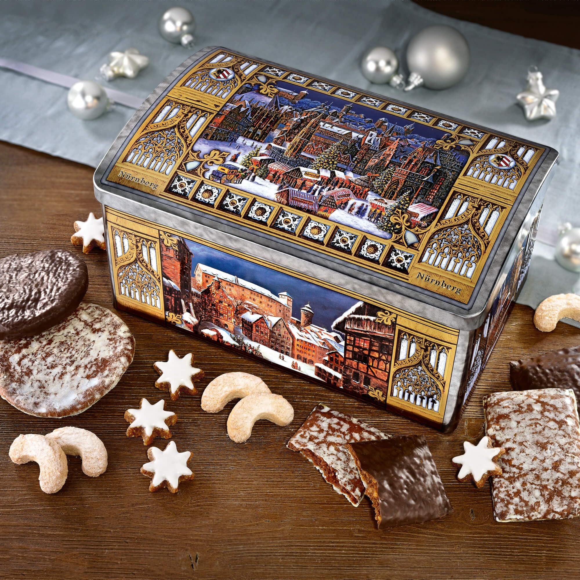 Silbertruhe Nürnberger Altstadt mit Gebäckmischung, ca. 1.100 g