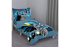 NoJo Batman 4-Piece Toddler Bed Set - Bedding for Boys