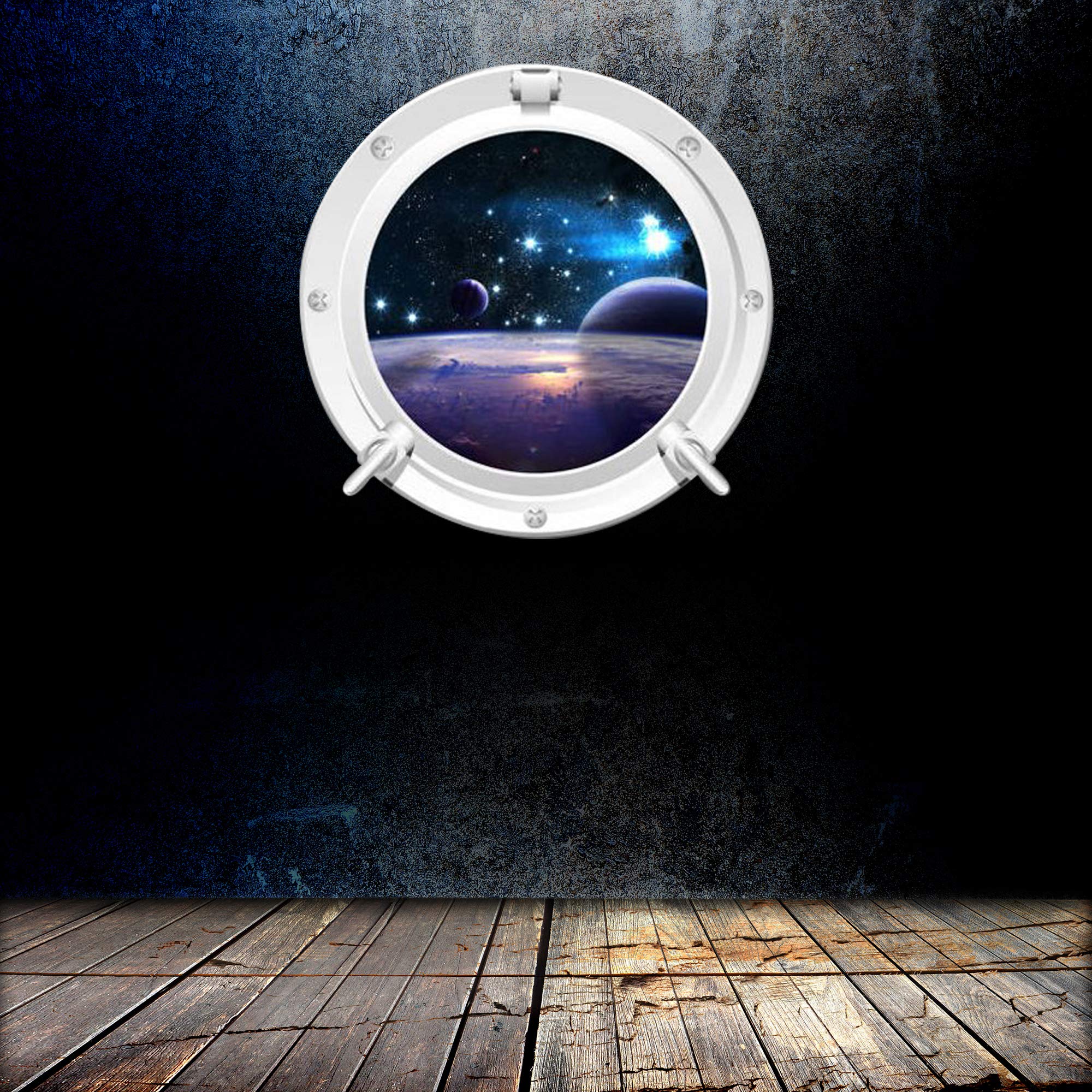 3D Round Porthole Wall Decal - Space Theme Vinyl Sticker In Small, Medium, Large Sizes - View #13
