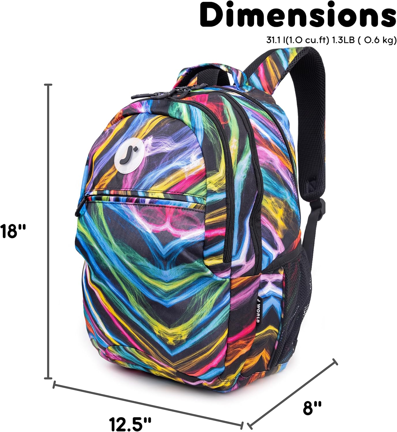 J World Cornelia Middle School Backpack for Kids. Student Laptop Bookbag, Quantum