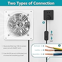 Vista 4 de HG Power 10 Inch Exhaust Fan, Kitchen Exhaust Fan With Switch 988 CFM Wall Mounted, Extractor Ventilation Fan For Attic, Greenhouse, Basement, Shed