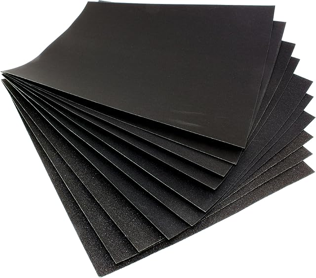 Toolzone 10Pc Wet And Dry Glass Paper Mixed Grits