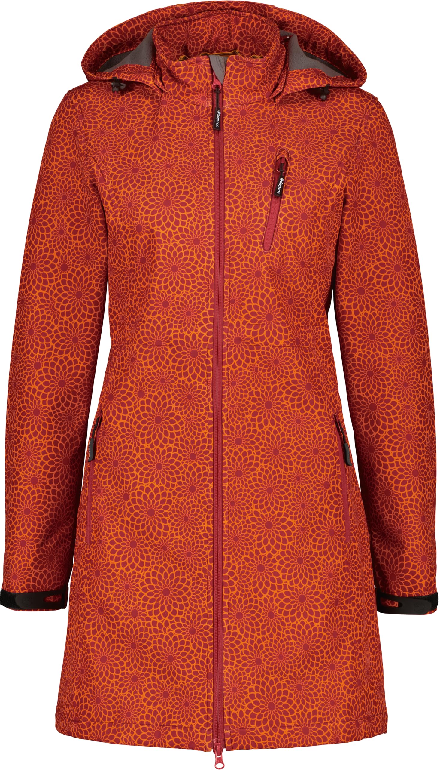 DEPROC A.C.T.I.V.E Płaszcz softshell Kobiety Damen Softshellmantel Mit Abnehmbarer Kapuze Übergangsjacke Kurzmantel Shelby Long