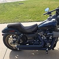 Vista 4 de C.C. RIDER Asiento para Conductor y Pasajero Asiento de Elevación Compatible con Harley Dyna Street Bob FXDB Low Rider FXDL/FXDLS Super Glide Custom