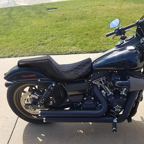 Vista 76 de Asiento de motocicleta para conductor y pasajero, apto para Harley Dyna Wide Glide Low Rider Street Bob Fat Bob FXDF Super Glide Custom FXDC