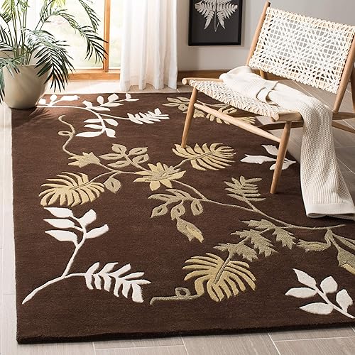 Miniatura 20 de SAFAVIEH Soho Collection SOH313A - Alfombra cuadrada de lana y viscosa de 8 pies, hecha a mano, color azul claro Azul/claro,Marrón,Gris oscuro,Gris