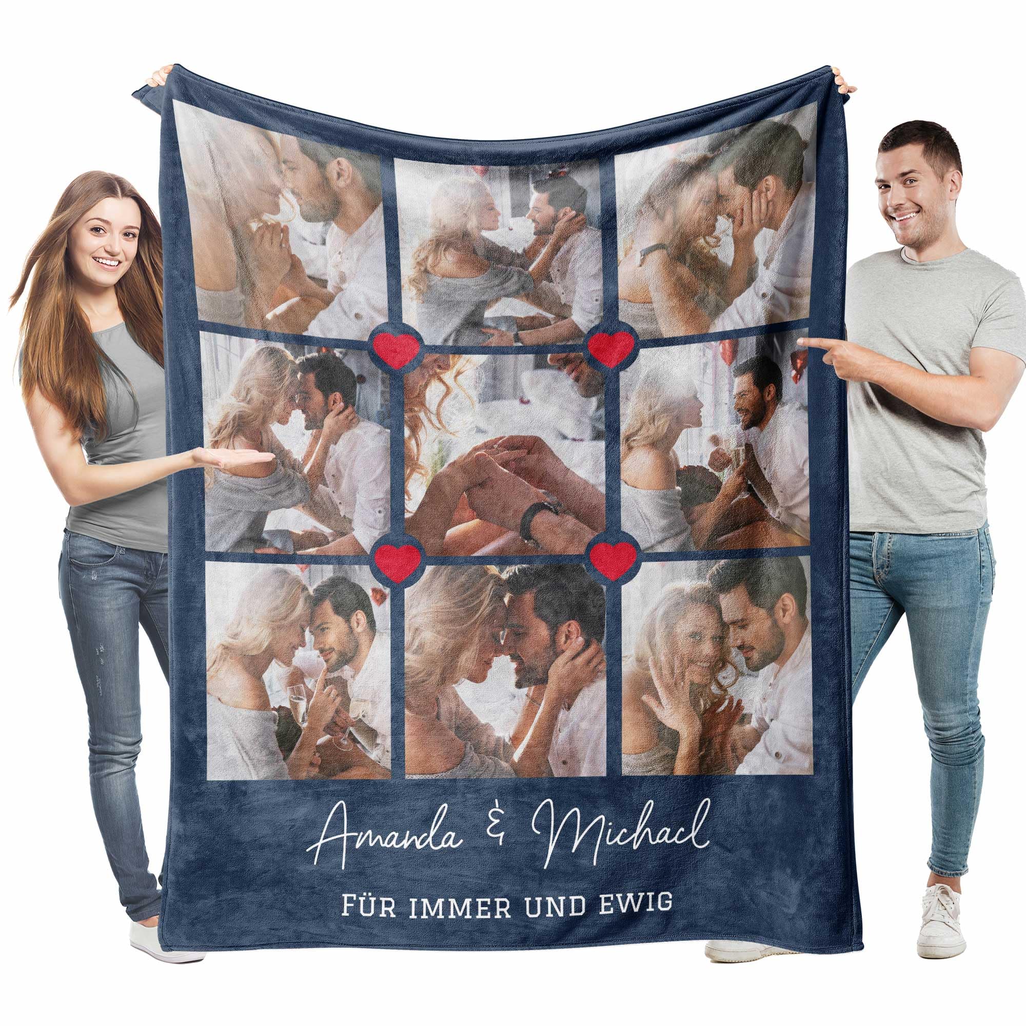 Easycosy personalisierte Decke für Paare - Geschenke für Sie Frauen Benutzerdefinierte Bild ersonalisierte Foto Kuscheldecke für Freundin, Männer, Mama, Papa Jahrestag