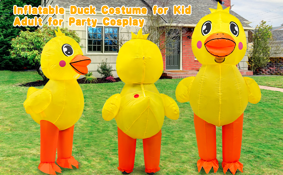 Spooktacular Creations Costume Gonfiabile Per Bambini Ad Anatra Gialla - Con Pompa E Batteria Portatile
