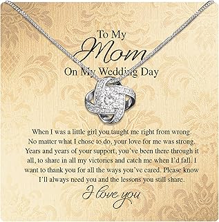 Mother of Bride Gifts From Daughter, Mom of Bride Gift, Wedding Gift for Mother of the Bride, Mom Wedding Gift from Bride, Mother of Bride Necklace With Meaningful Message Card and Stunning Box