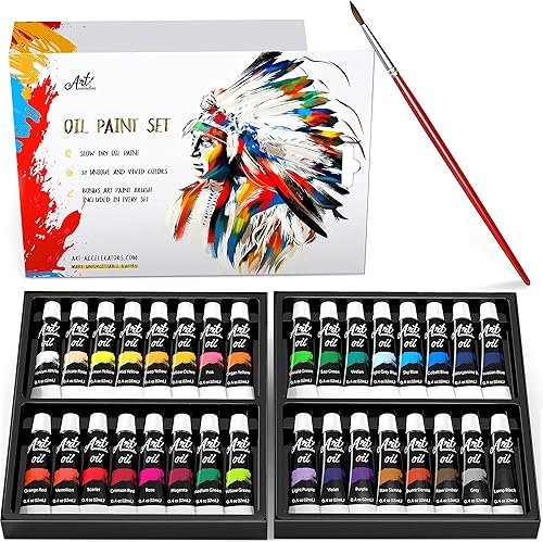 Miniatura 1 de Juego de pintura al óleo  32 colores para artistas, para adultos o niños. Colección completa de pinturas a base de aceite. Kit de suministros de