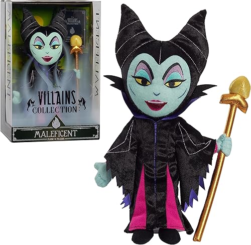 Disney Villains Collection Maleficent Plush, muñeca de peluche coleccionable de 13 pulgadas, juguetes para niños a partir de 3 años, exclusivo de