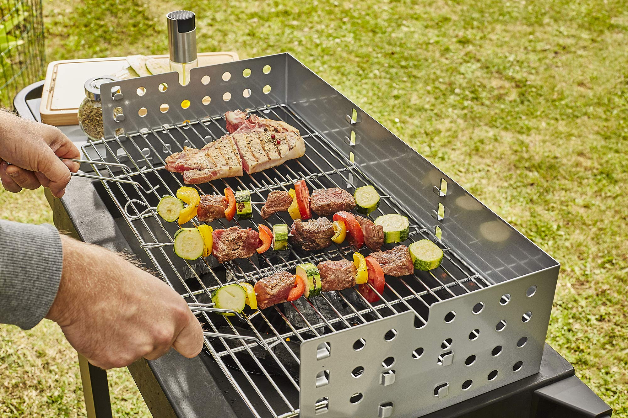 Cook'in garden Barbacoa carbón o leña EASY 60 - Encendido rápido y sencillo - Montaje sin tornillos ni herramientas
