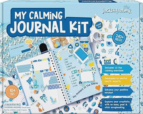 jackinthebox Kit de diario calmante para niñas de 8 a 12 años, 242 piezas, juego de diario de recortes para adolescentes y adolescentes, 10