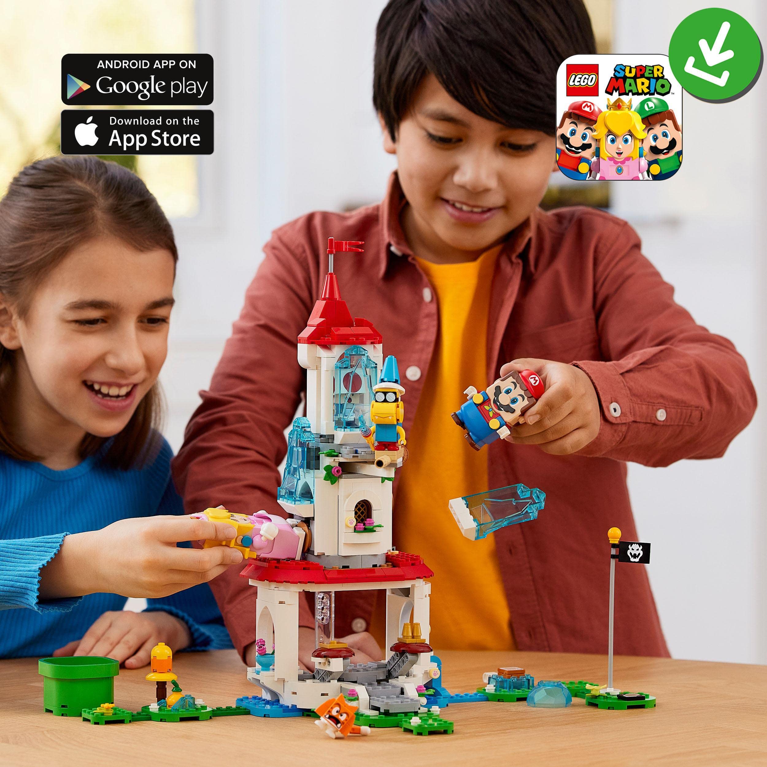 LEGO Super Mario 71407 Cat Peach i lodowa wieża — zestaw rozszerzający (494 elementy), pomysł na prezent dla dzieci w wieku od siedmiu lat