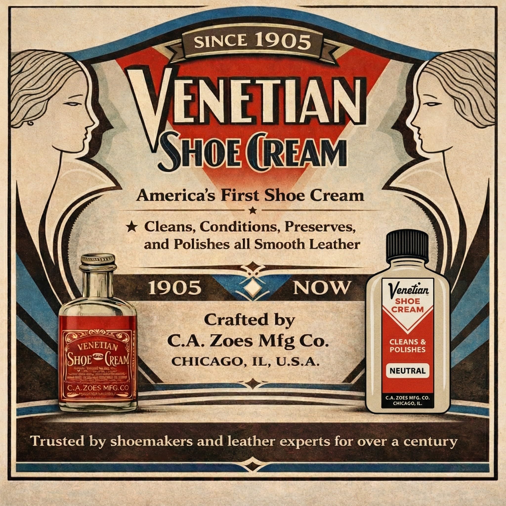 VENETIAN Shoe Cream, 3 once, Neutro