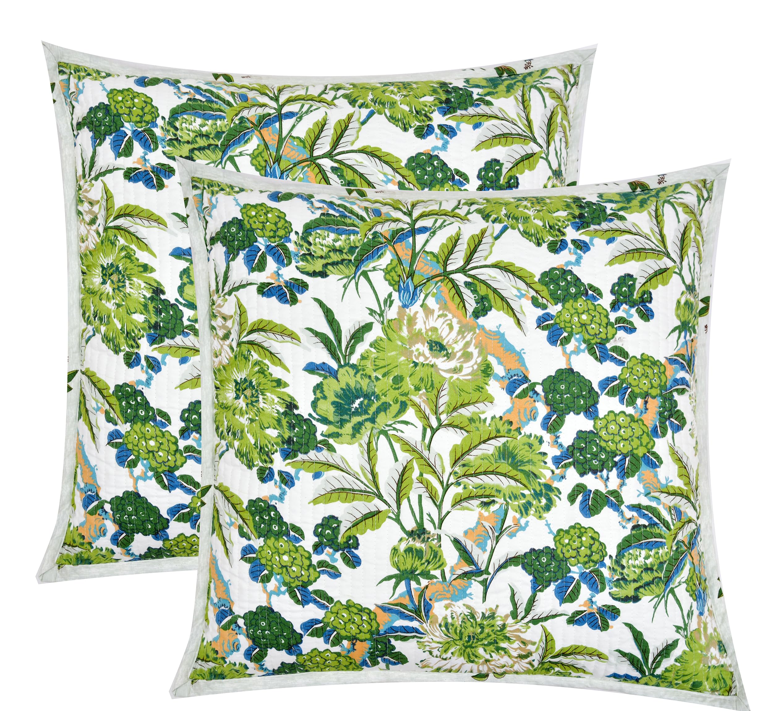 COZY FURNISH Super Soft Cotton Quilted Reversible Cushion Covers 24X24(Inches),Pack Of 2, Front Is Quilted With Soft Cotton Hidden Zipper Closure, Aqua, 180 TC (B08T62B759) Amazon Price History, Amazon Price Tracker