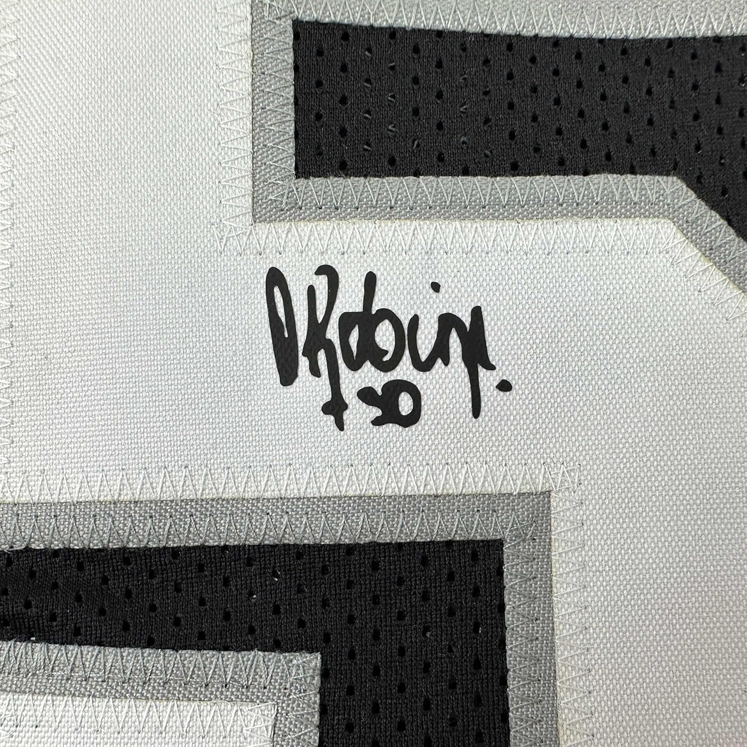 Facsimile Autographed David Robinson San Antonio Black Reprint Laser Auto Basketball Jersey Size Men's XL - Image 2