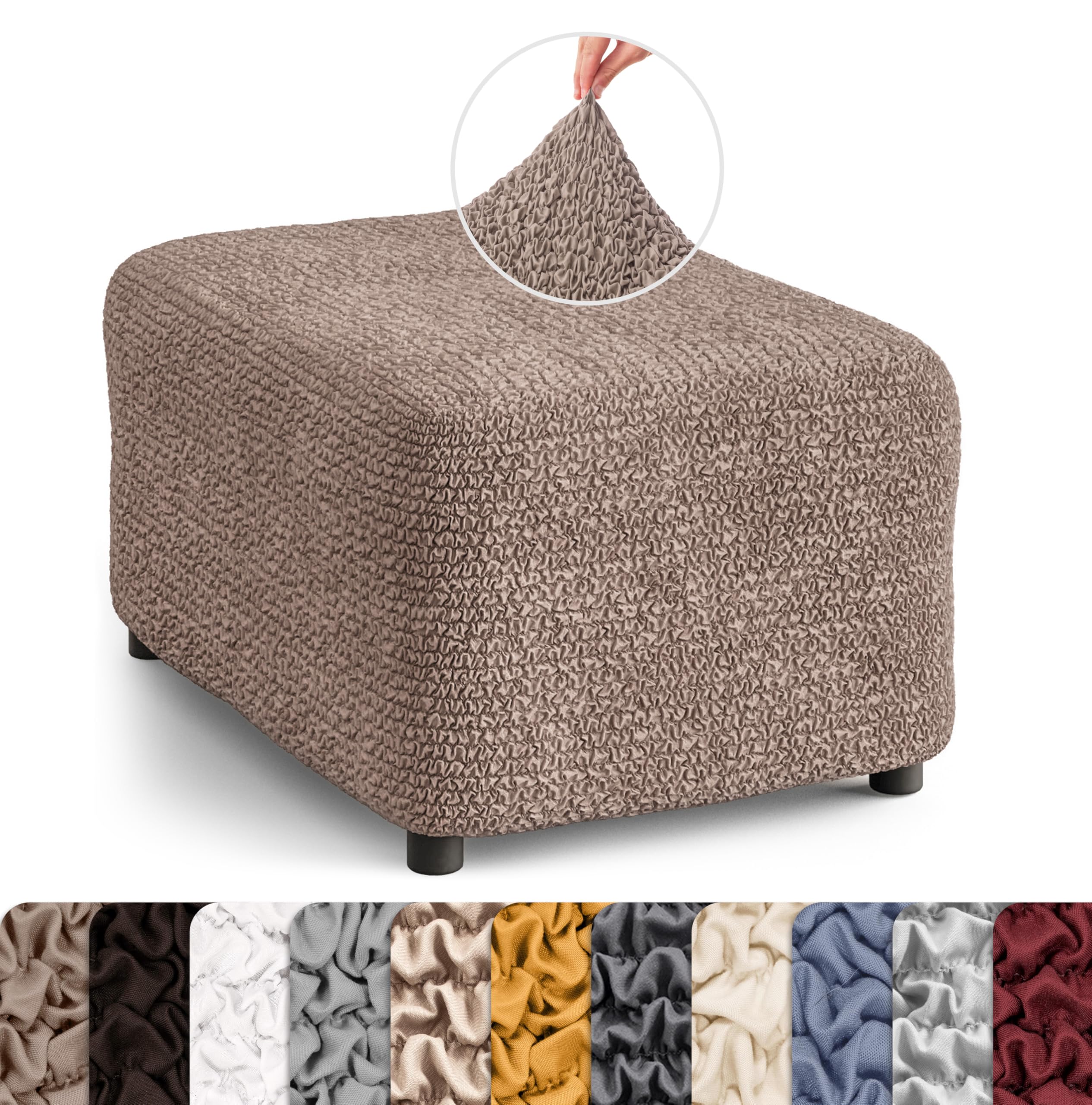 PAULATO BY GA.I.CO. Ottoman Slipcovers - 1-Piece Furniture Protector - Form Fit, Machine Washable…: retailer-supplied image