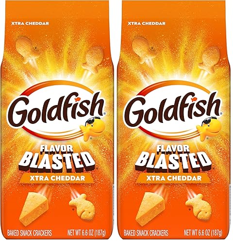Miniatura 31 de Pepperidge Farm Goldfish Flavor Blasted Cheddar Jack'd Crackers, bolsa de 6.6 onzas