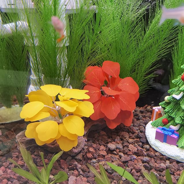 Foto 5 de 6 de M2cbridge Plantas artificiales de seda para peceras, plantas de plástico para acuario