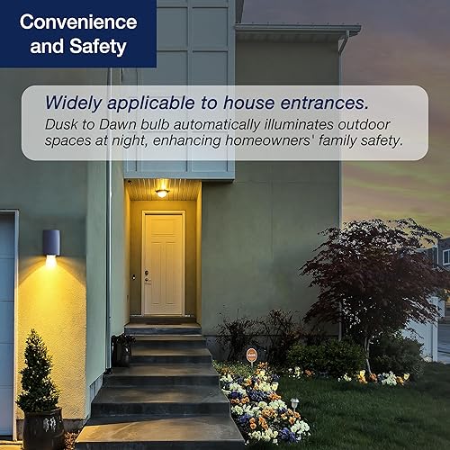 Miniatura 5 de FLSNT Bombilla LED ST19 con sensor de atardecer a amanecer, 7 W (60 W equivalente), 800 lúmenes, base de filamento vintage E26, fotocélula